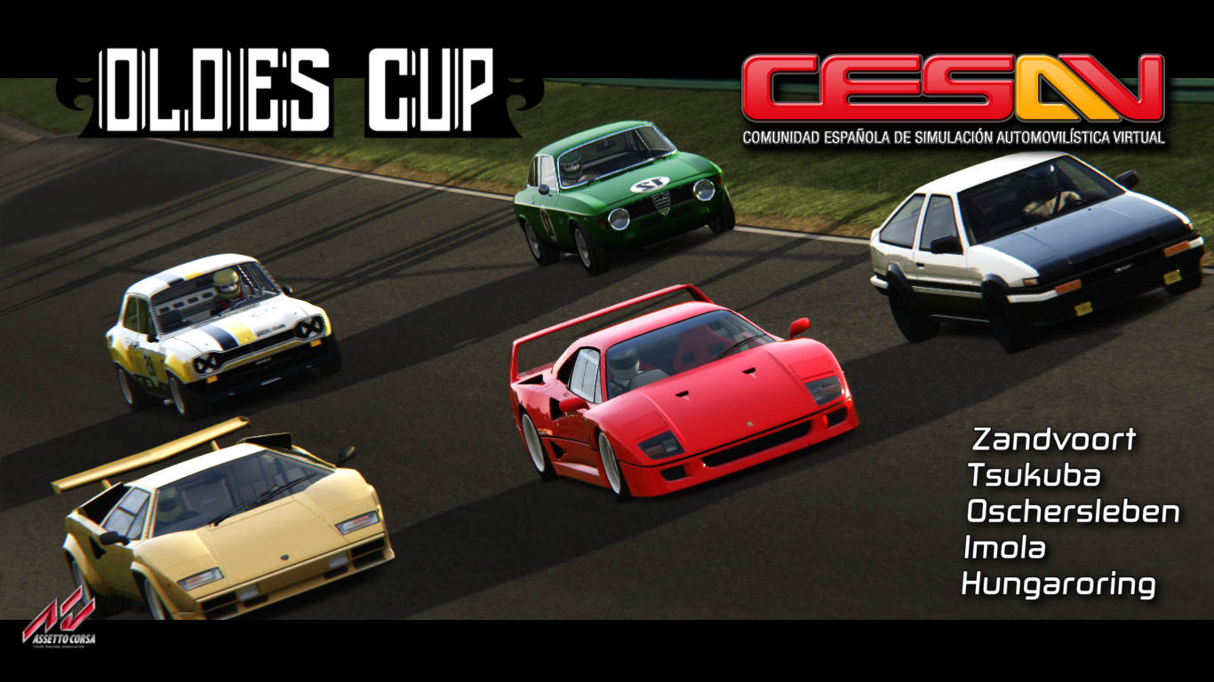 Cartel presentación oldies cup assetto corsa